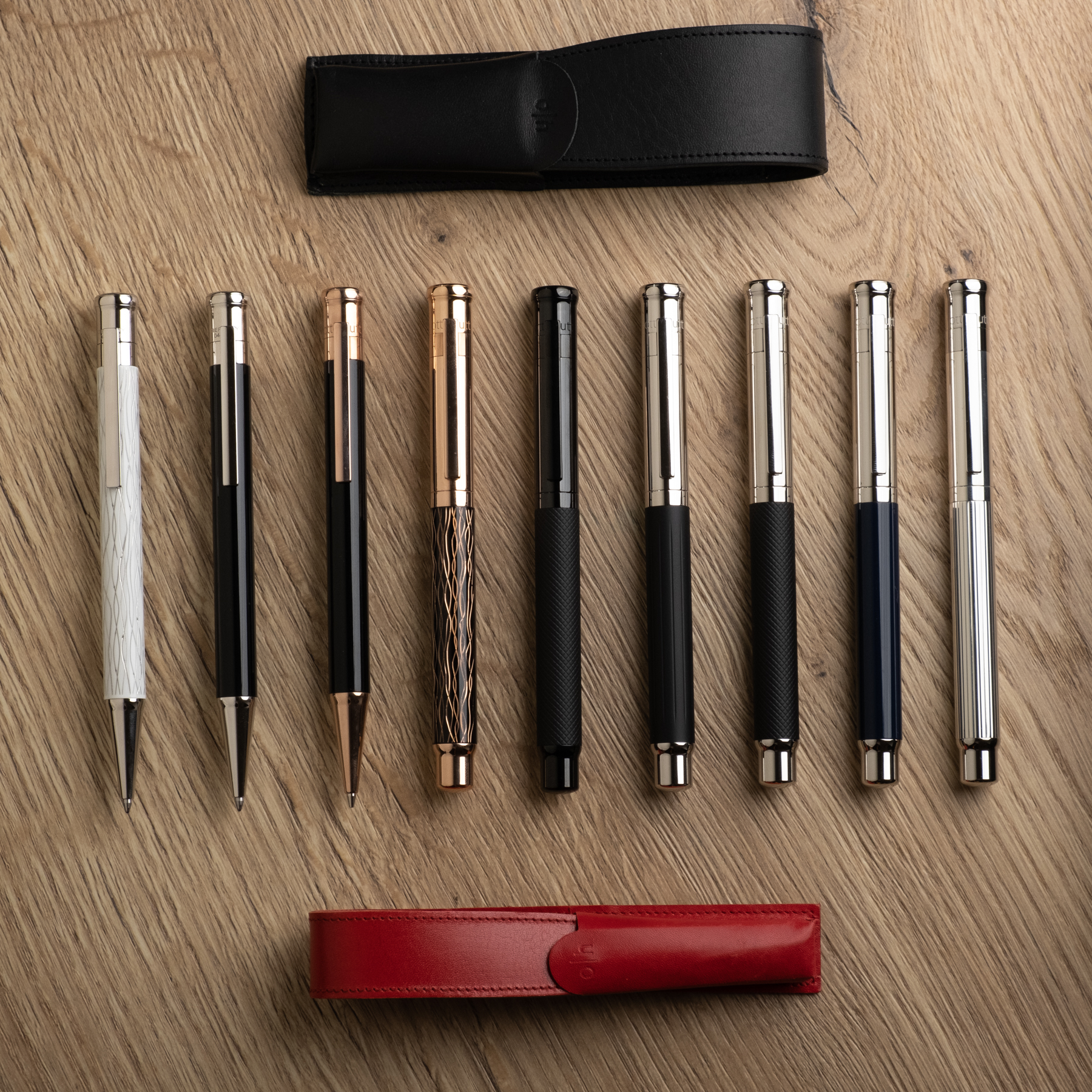 Otto Hutt Design 04 Wave Black Rose Gold Fountain pen - Vulpen
